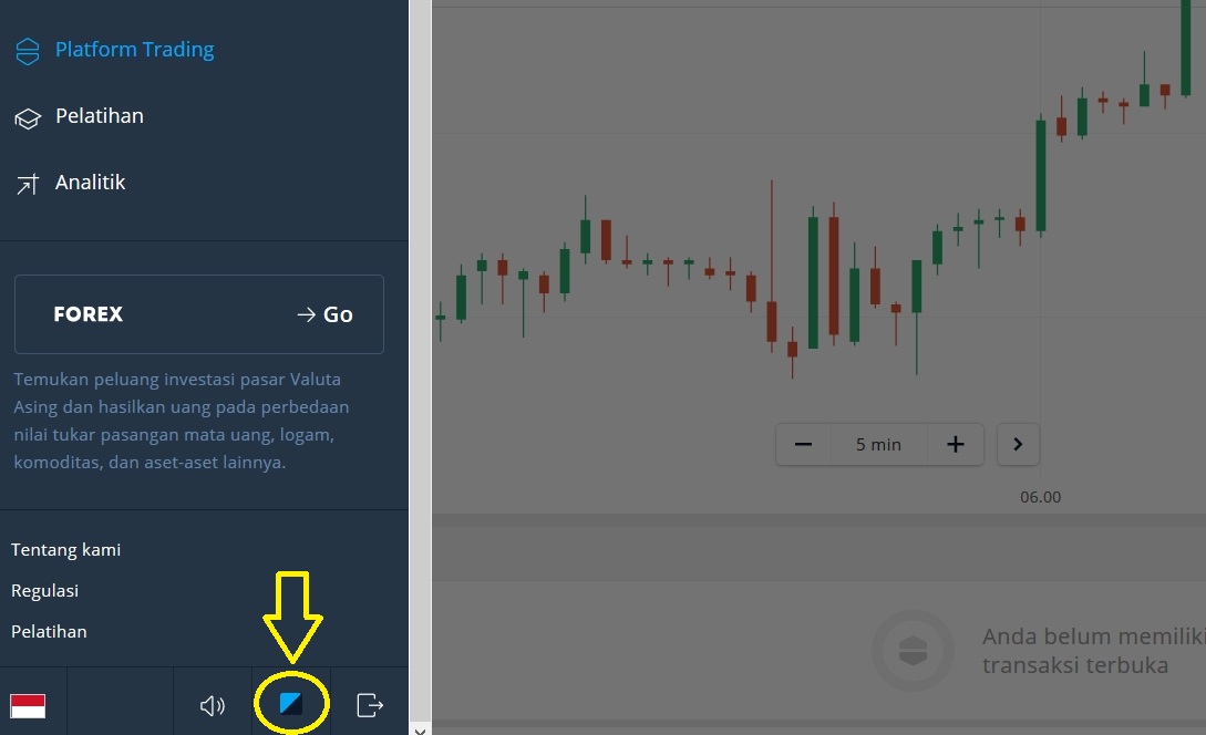 Ubah latar belakang antarmuka di Olymp Trade