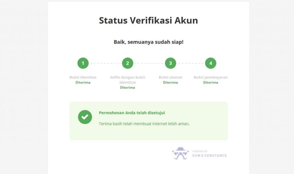 Akun Olymp Trade telah verifikasi