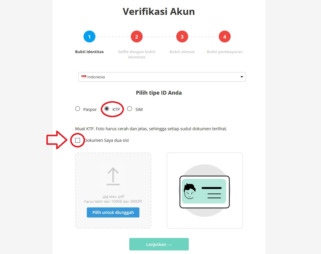 Anda dapat menunjukkan paspor, KTP, atau SIM Anda