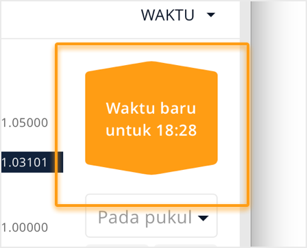 Buat perkiraan dan kemudian klik tombol NAIK atau TURUN