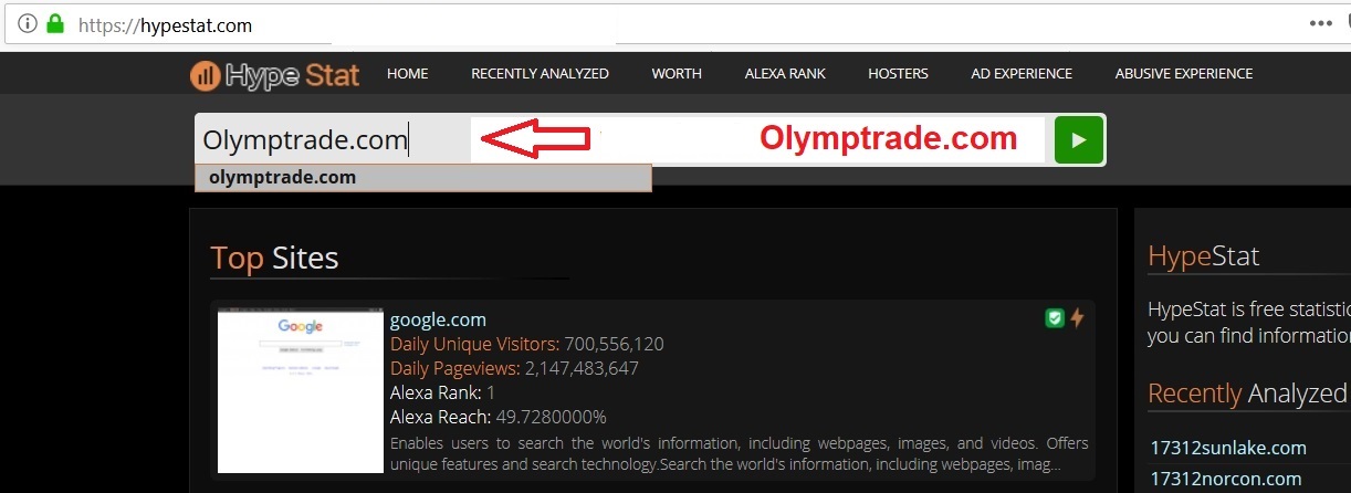 Mengecek Olymptrade.com
