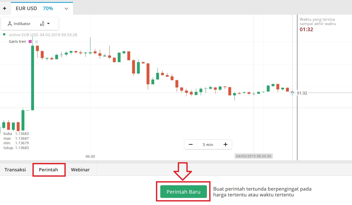 Perintah tertunda di Olymp Trade