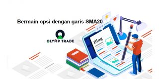 Cara bermain Olymp Trade dengan garis SMA20