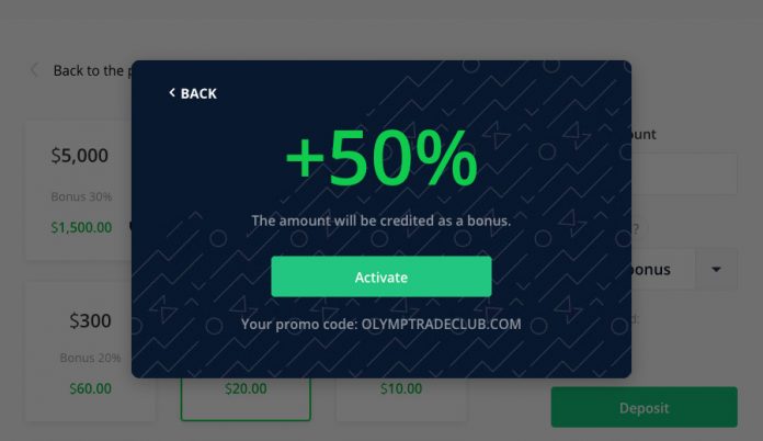 Aktifkan kode promosi Olymp Trade pada akun Anda Aktifkan kode promosi Olymp Trade pada akun Anda
